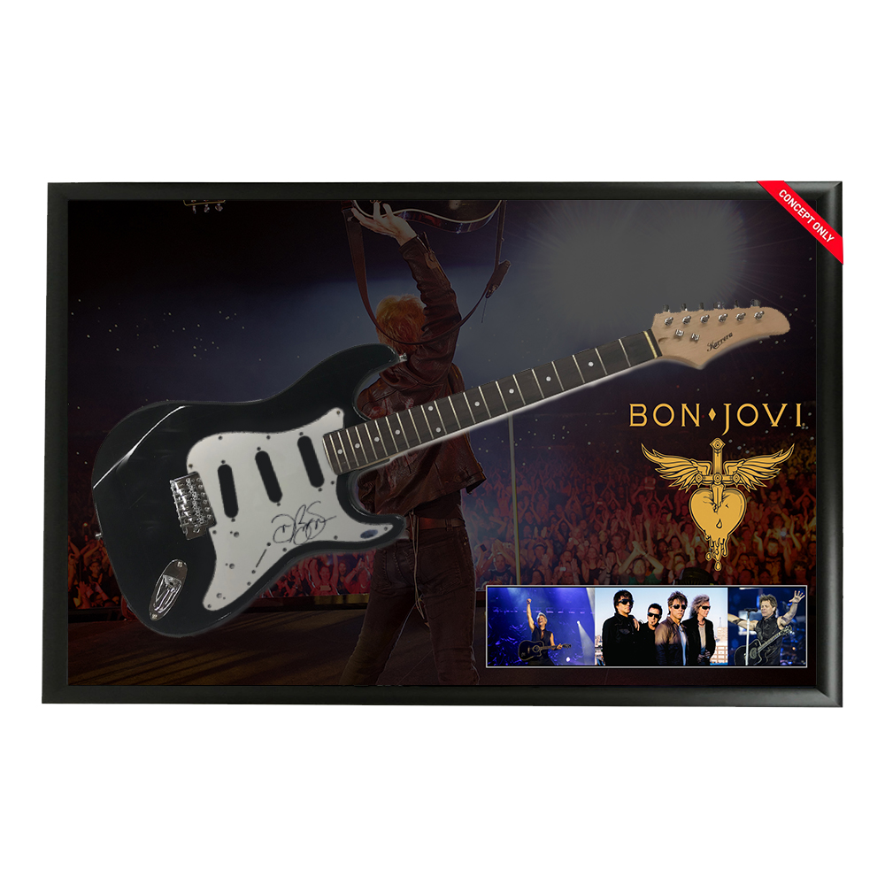 Music – Jon Bon Jovi Hand Signed & Framed Full size Stratocaster...