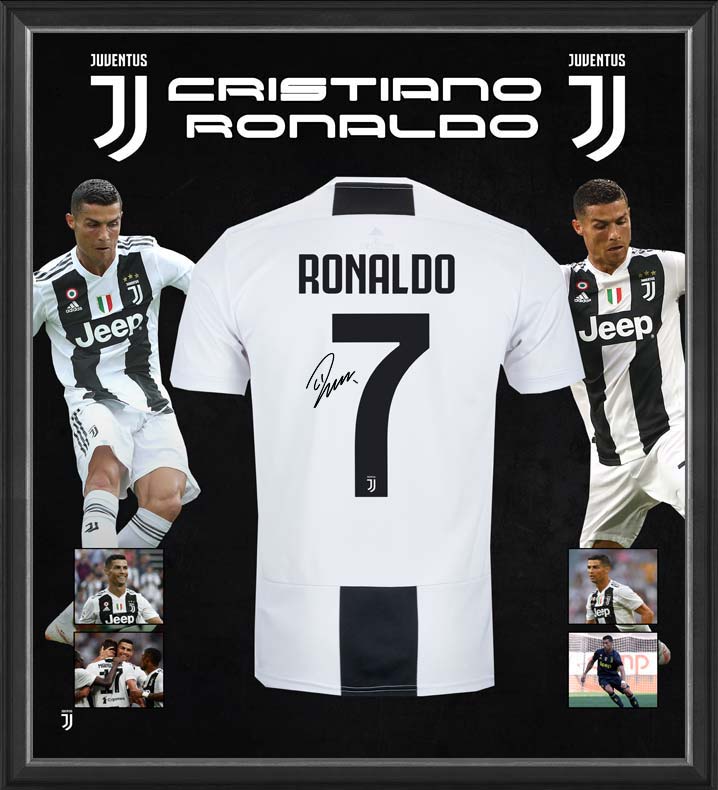 Soccer Cristiano Ronaldo Signed Framed Juventus Fc Jersey