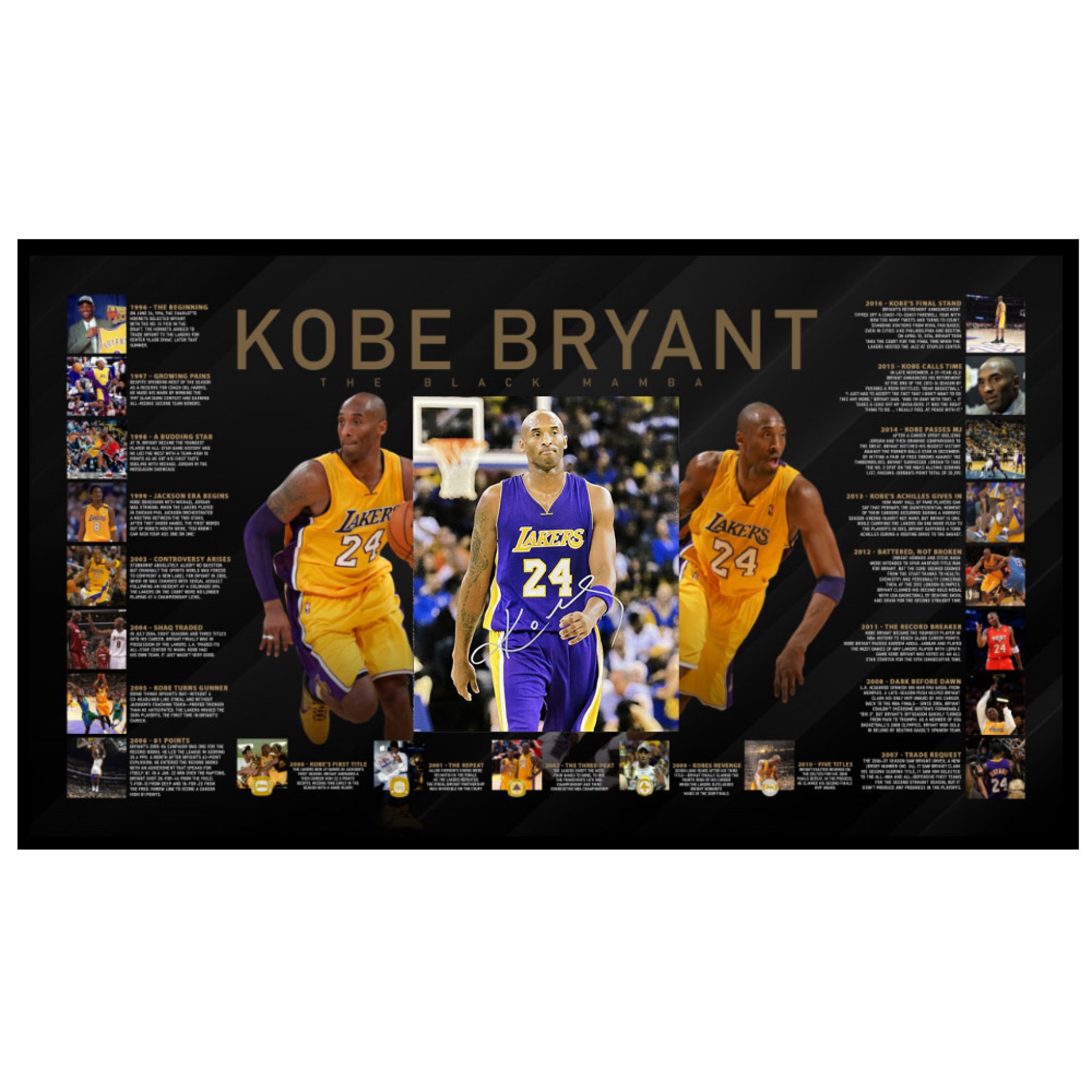 Kobe Bryant Signed Lakers 35x50 Custom Framed Jersey Display With  5 Custom Framed Jersey Display With 5 Nba Finals Patches Psa Hologram