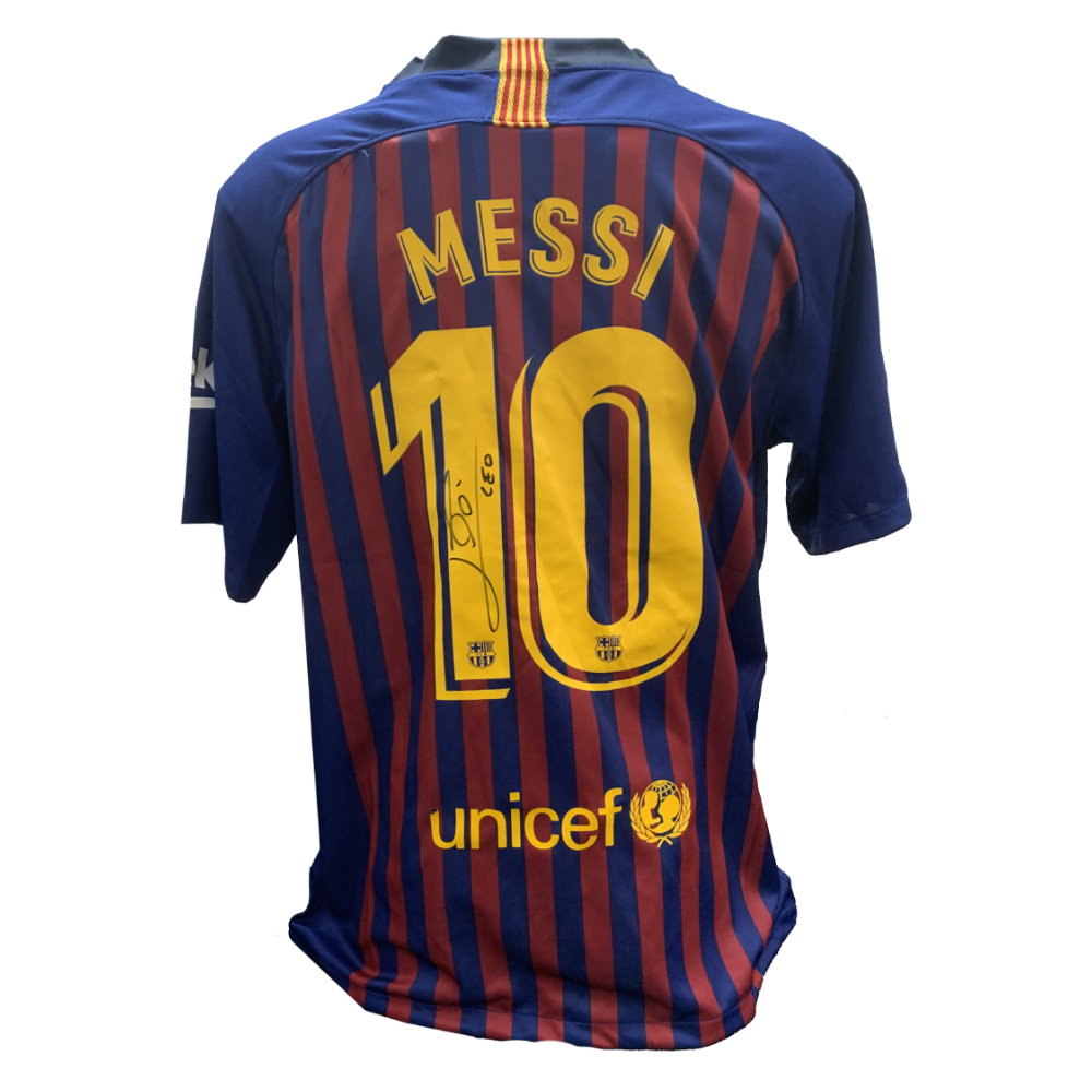 Soccer – Lionel Messi Signed & Framed FC Barcelona Jersey | Taylormade ...