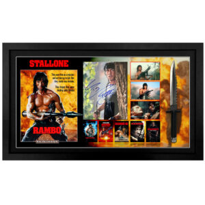 Rambo –  Sylvester Stallone Signed and Framed Knife Display