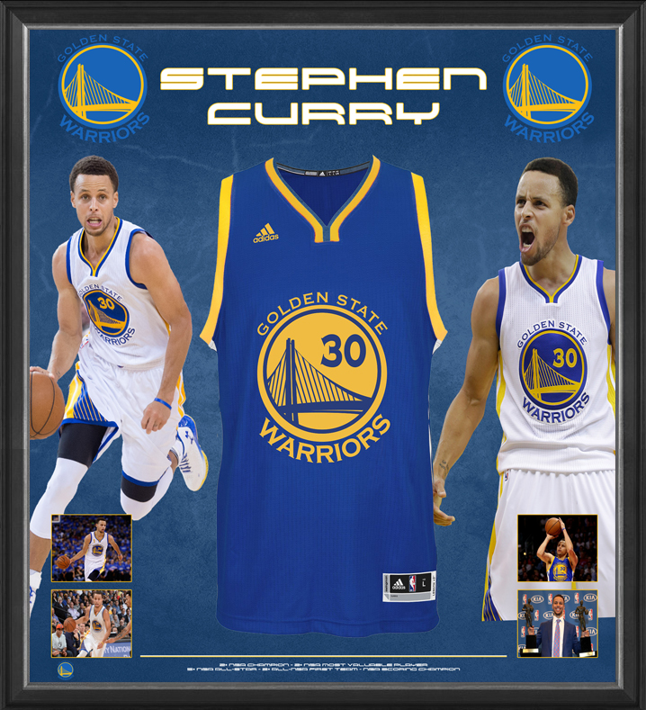 Basketball - Stephen Curry Signed & Framed Golden State Warriors Jersey ...