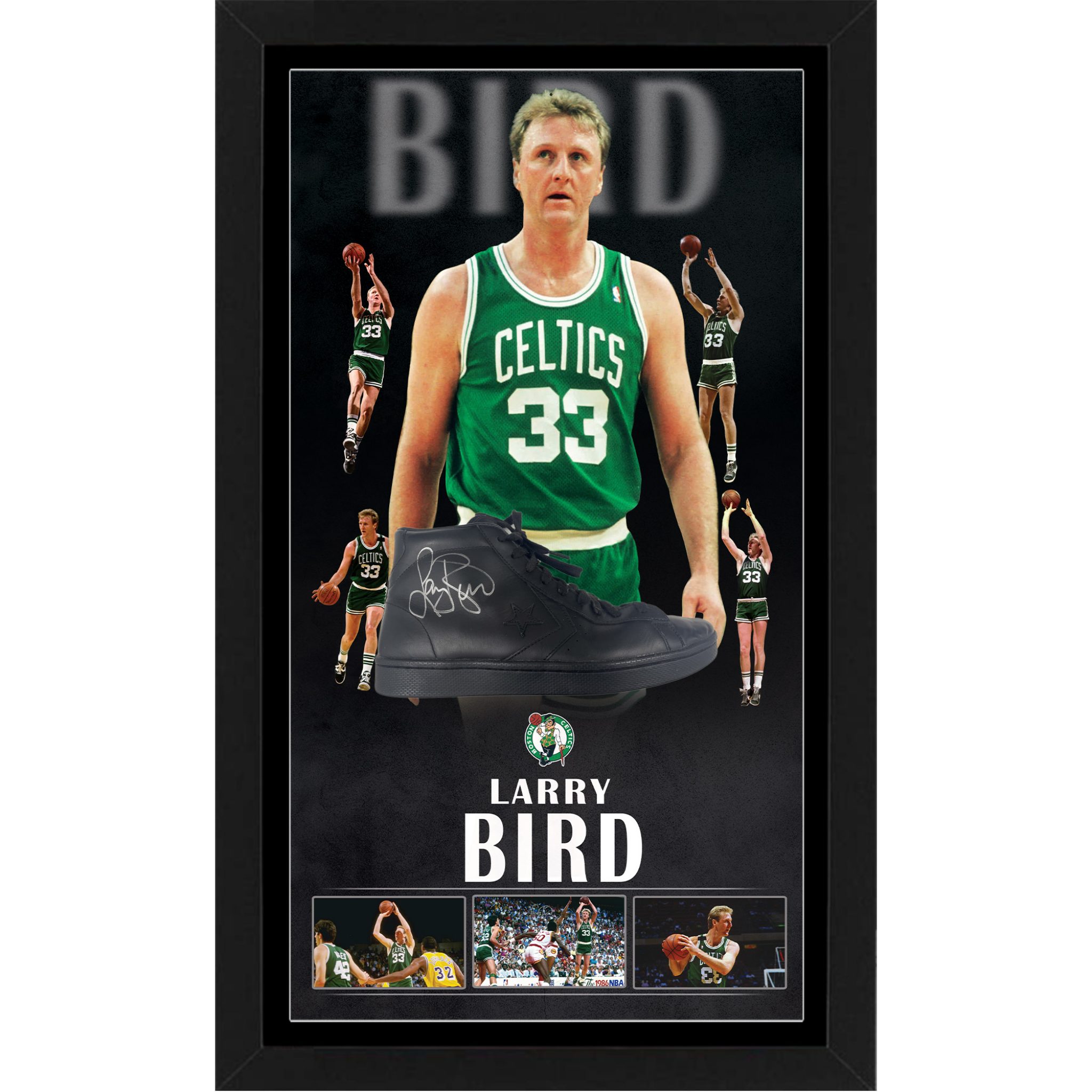 Basketball - Larry Bird Signed & Framed Converse All Star Shoe (PSA COA ...