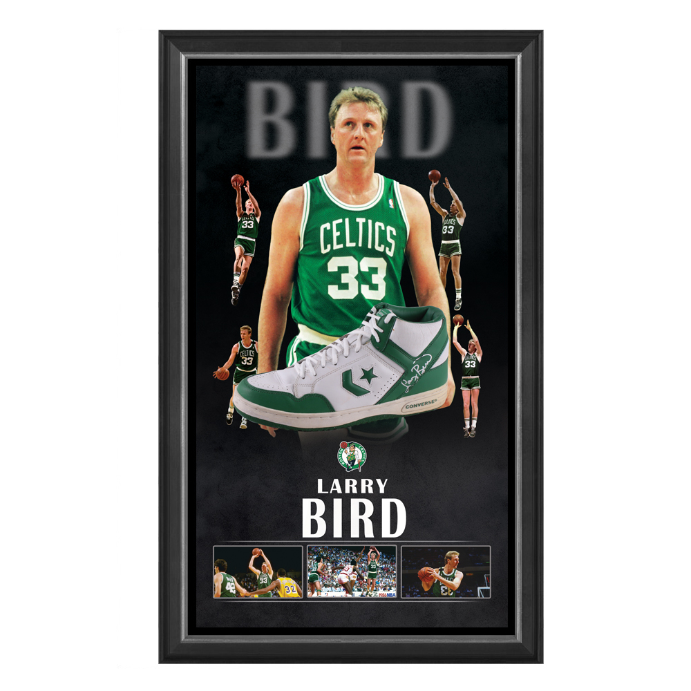 Larry Bird Signed and Framed Shoe