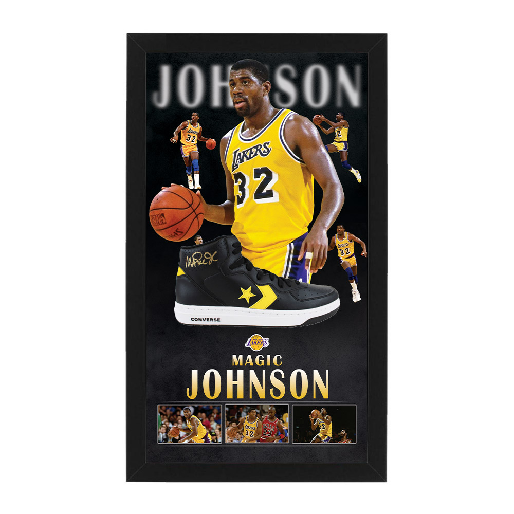 Basketball – Magic Johnson Signed & Framed Shoe (Beckett CO...