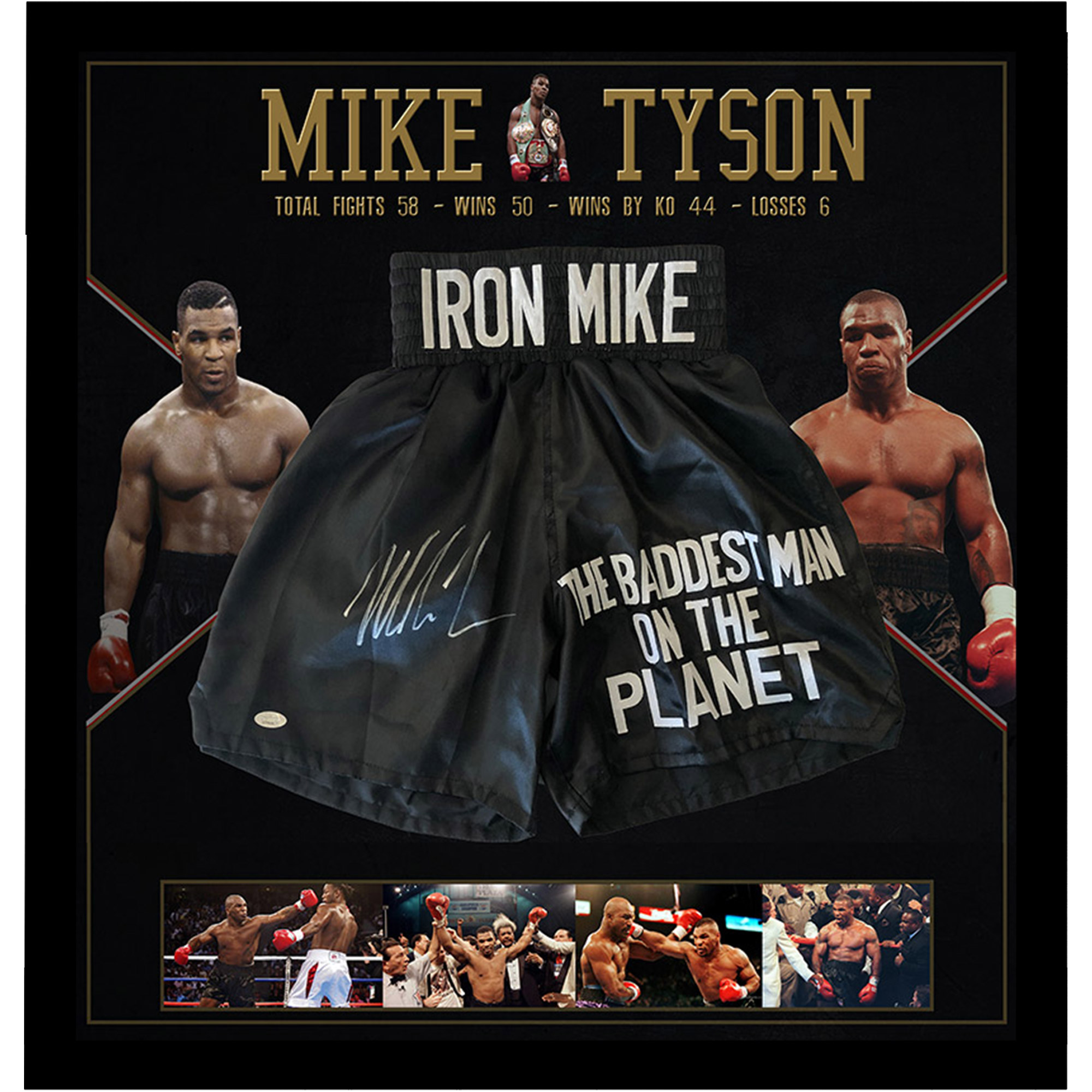 Boxing – Mike Tyson Signed & Framed “BADDEST MAN ON T...