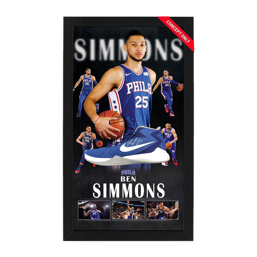 Basketball – Ben Simmons Signed & Framed Shoe