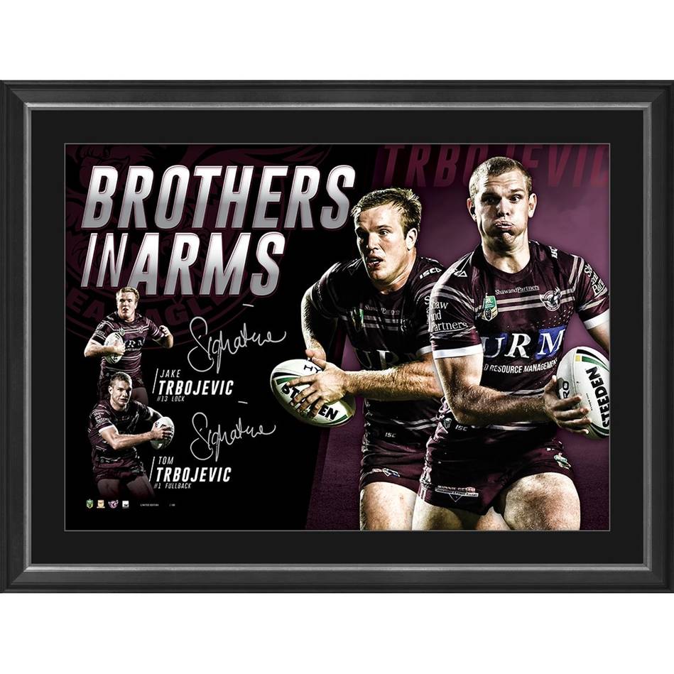 NRL – Manly Sea Eagles – Dual Signed and Framed ‘Brother...