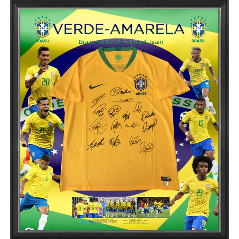 Soccer – 2018 FIFA World Cup Team Signed Jersey – Brazil