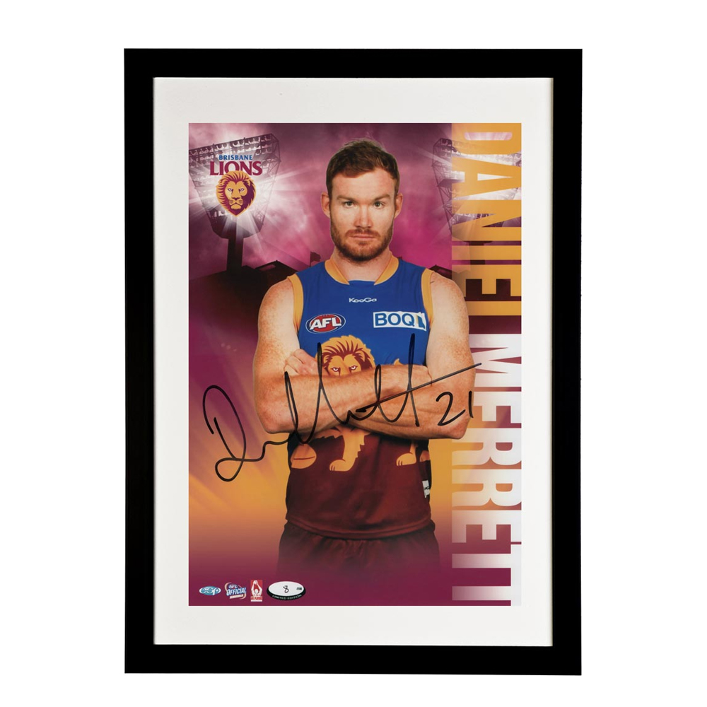 Brisbane Lions – Signed and Framed Hero Shot – Daniel Merr...