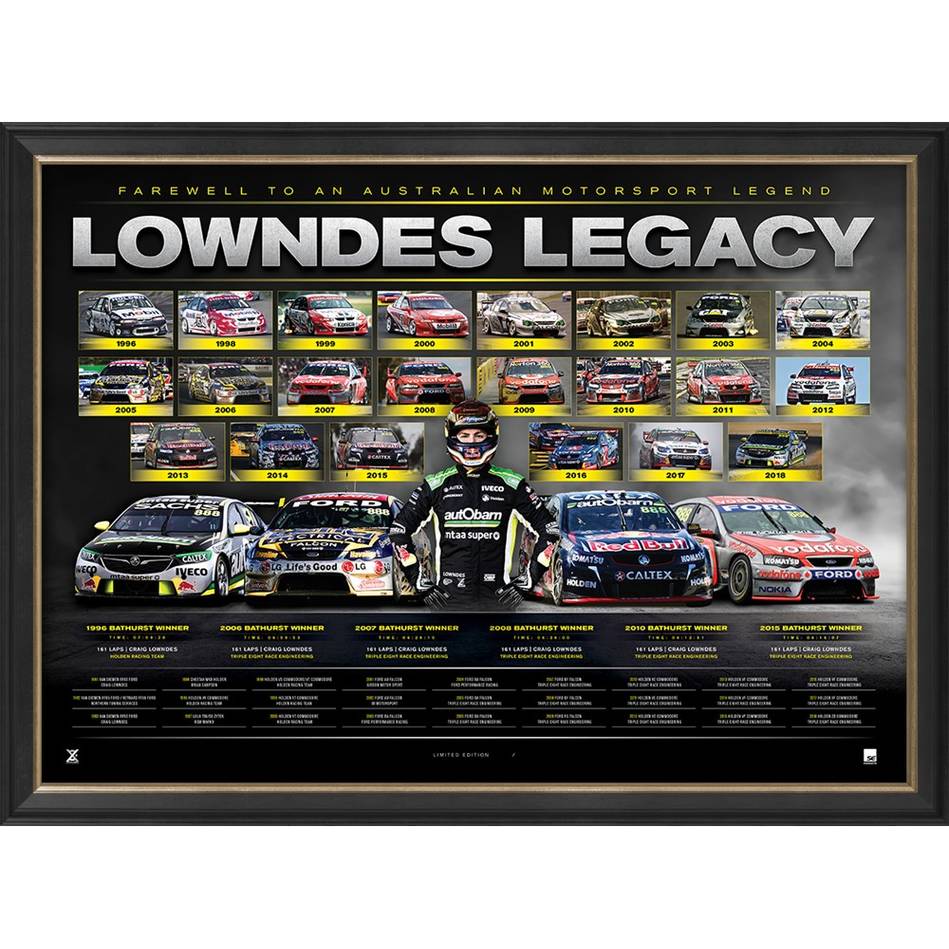 V8 Supercars – Craig Lowndes Framed Lowndes Legacy Sportsprint