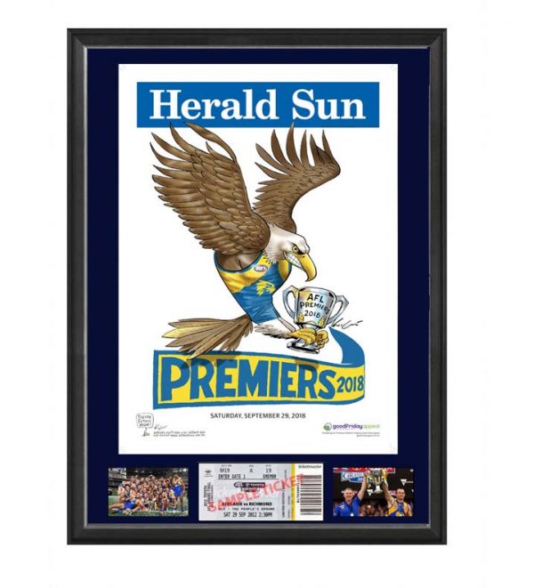 west coast eagles 2018 mark knight grand final framed