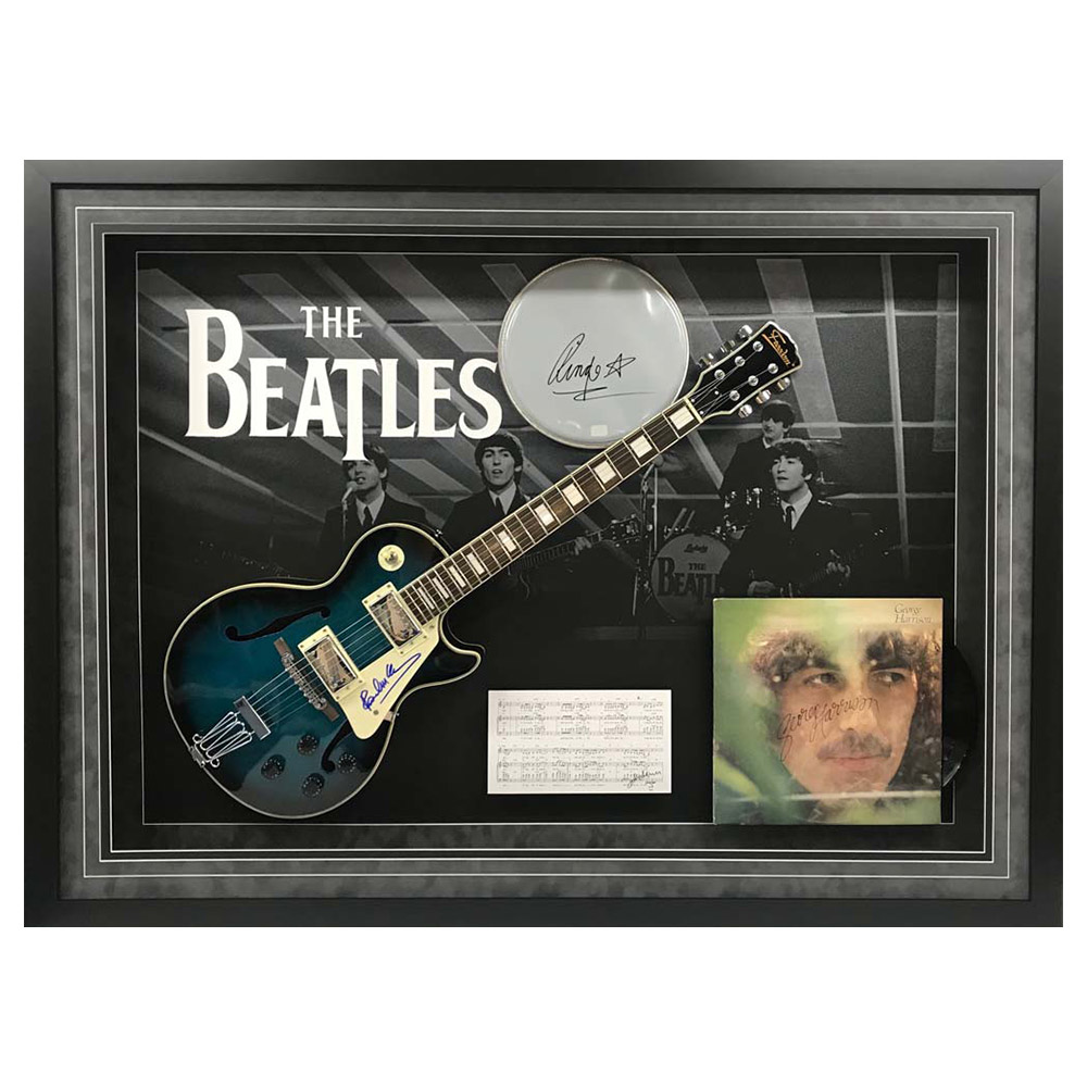 Music – The Beatles Signed & Framed Multi Instrument Displa...