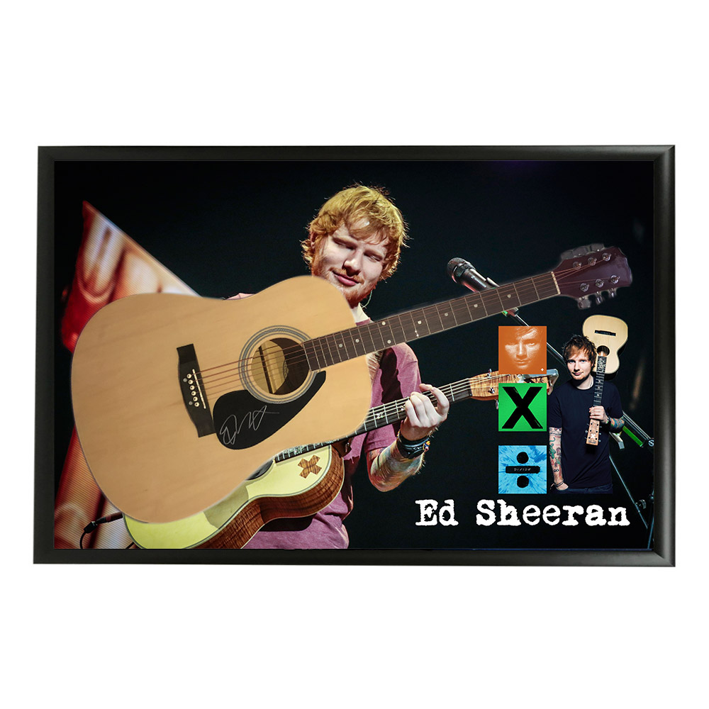 Music – Ed Sheeran Hand Signed & Framed Full size Stratocaster ...