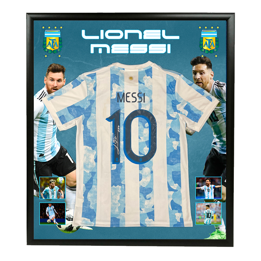 Soccer – Lionel Messi Signed & Framed Argentina Jersey