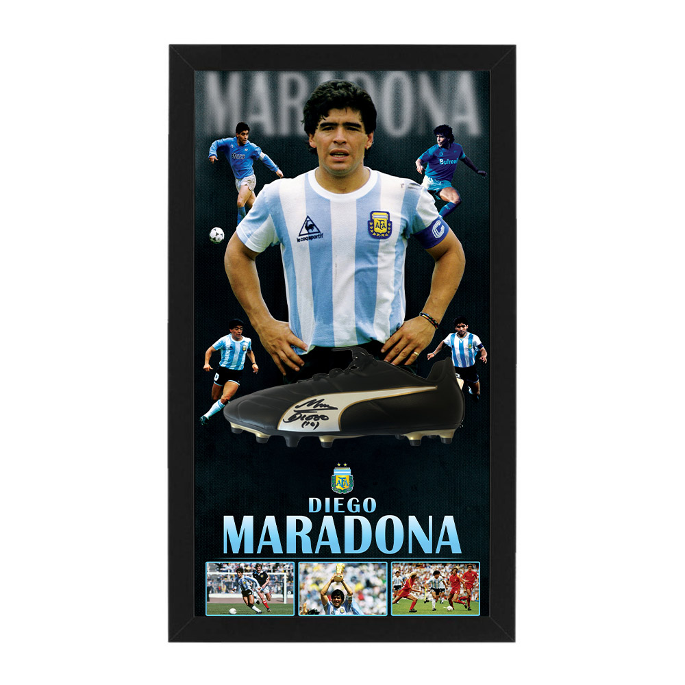 Soccer – Diego Maradona Argentina Signed & Framed Boot