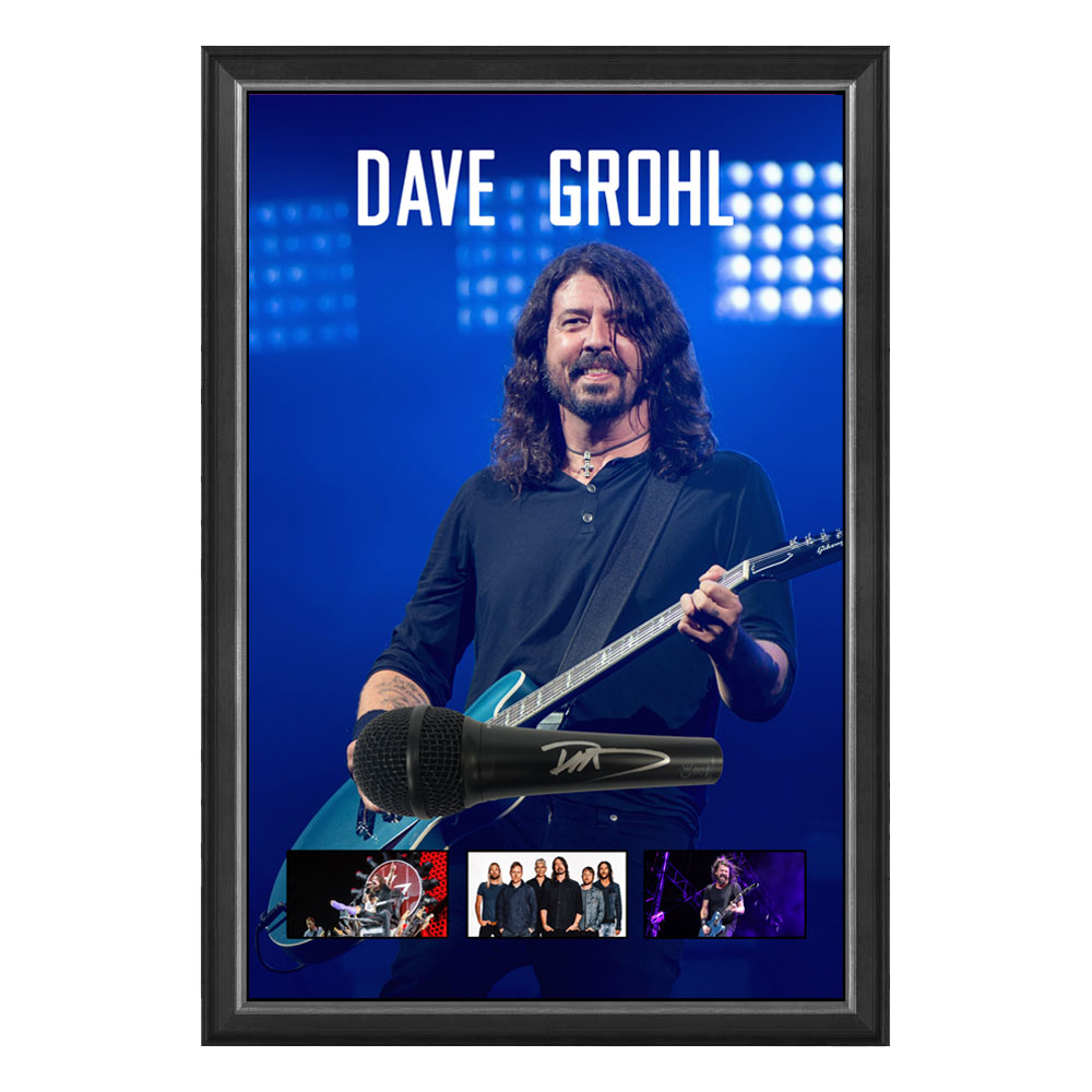 Dave Grohl Signed & Framed Microphone Deluxe Display