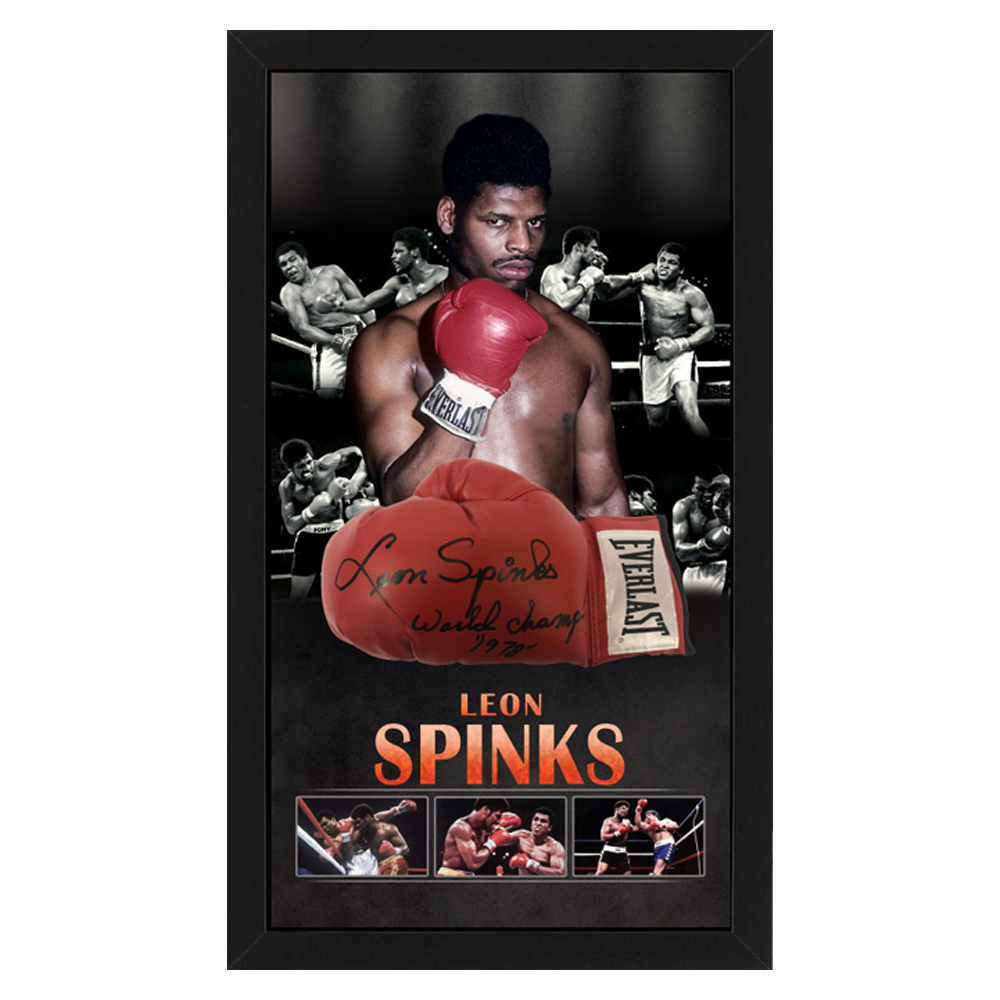 Leon Spinks Signed & Framed Boxing Glove