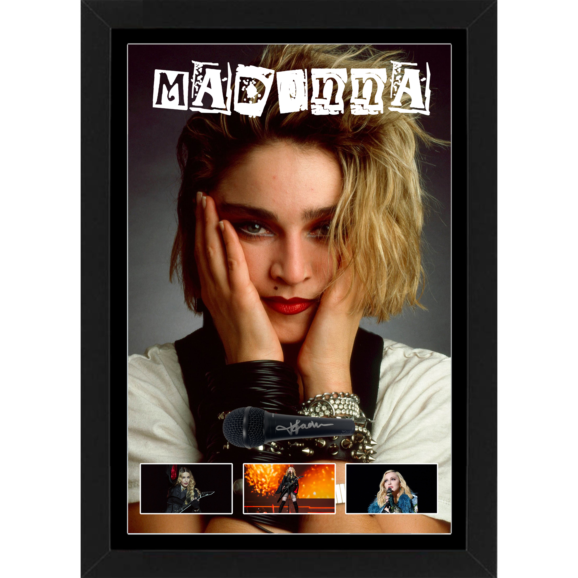 Music – Madonna Signed & Framed Microphone Deluxe Display