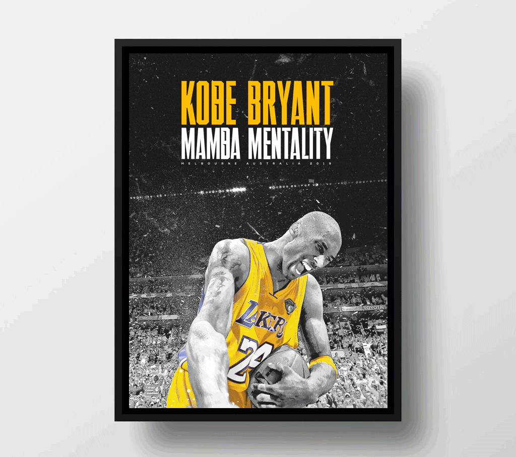 Kobe Bryant Mamba Mentality Framed A2 Poster Print
