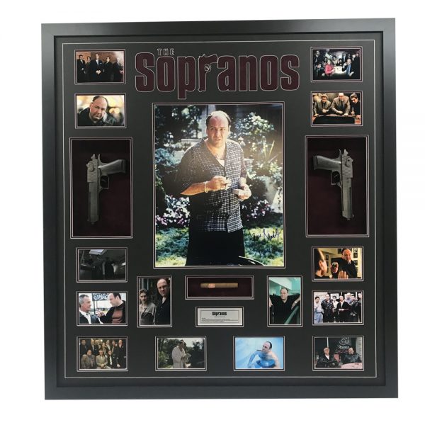 The Sopranos - Signed and Framed Photograph with Replica Guns and Cigar ...