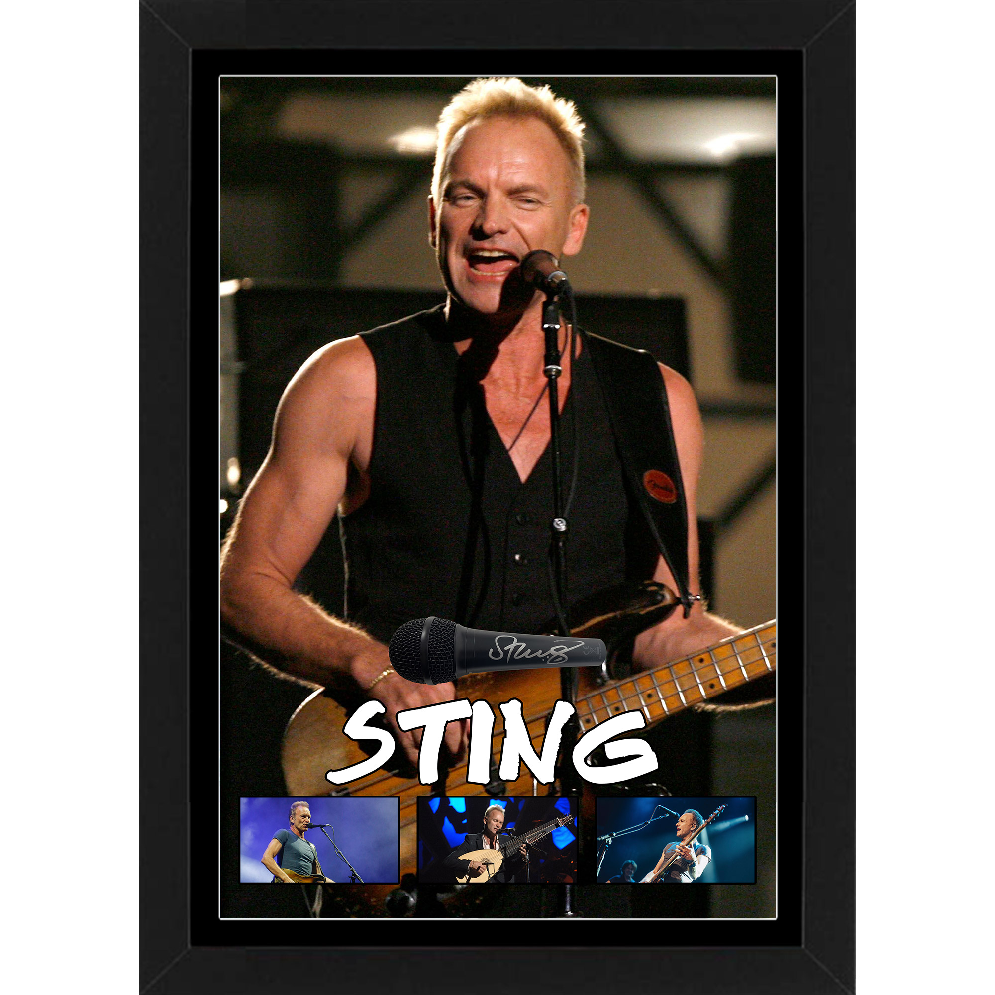 Sting Signed & Framed Microphone Deluxe Display