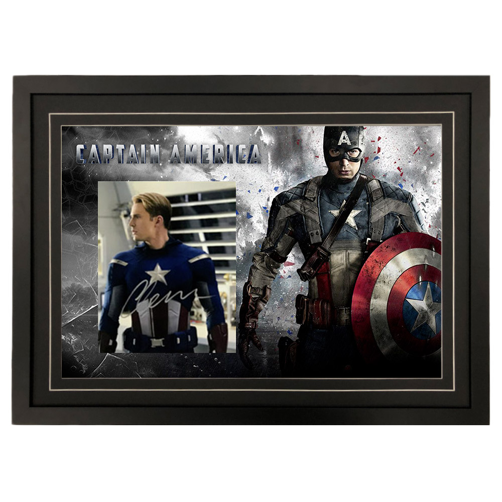 Captain America – Chris Evans Signed & Framed Photograph Di...