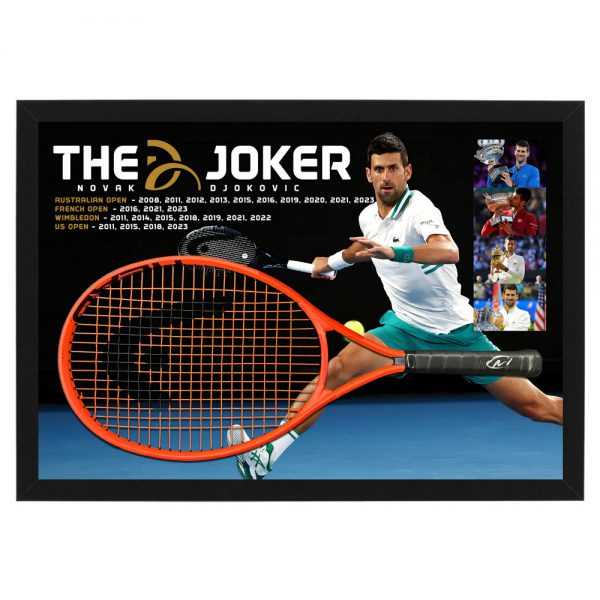 Novak Djokovic Signed and Framed Head Tennis Racquet | Taylormade ...