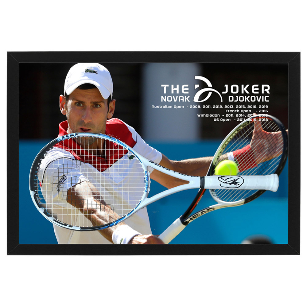 Novak Djokovic Signed and Framed Tennis Racquet