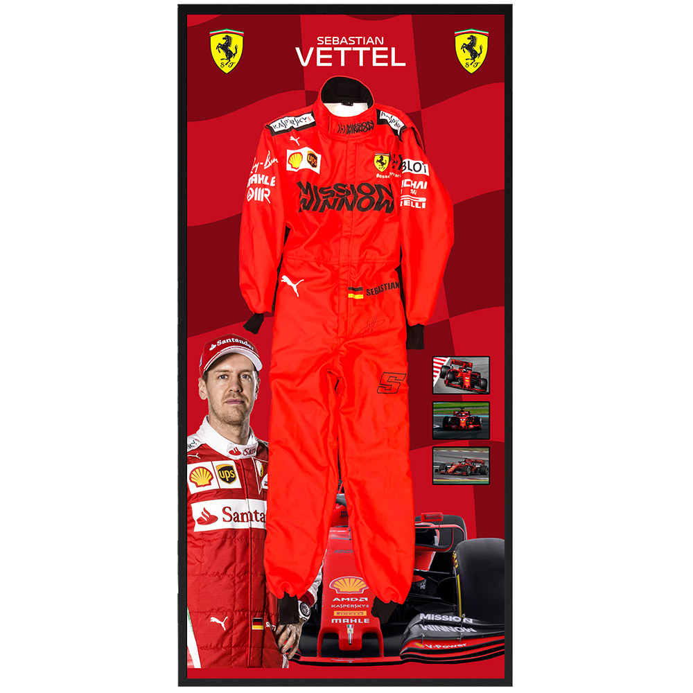 Sebastian Vettel Signed & Framed Full Size Formula One Race Suit