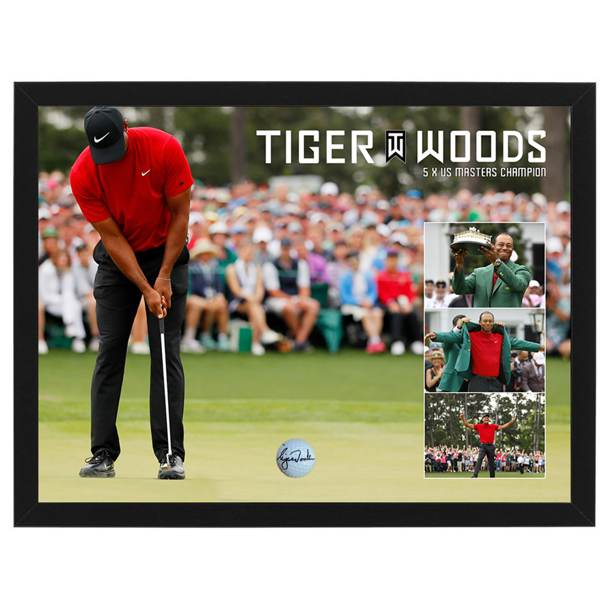 Golf – Tiger Woods Signed and Framed US Masters Golf Ball