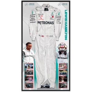Lewis Hamilton Signed & Framed Full Size White Formula One Race Suit
