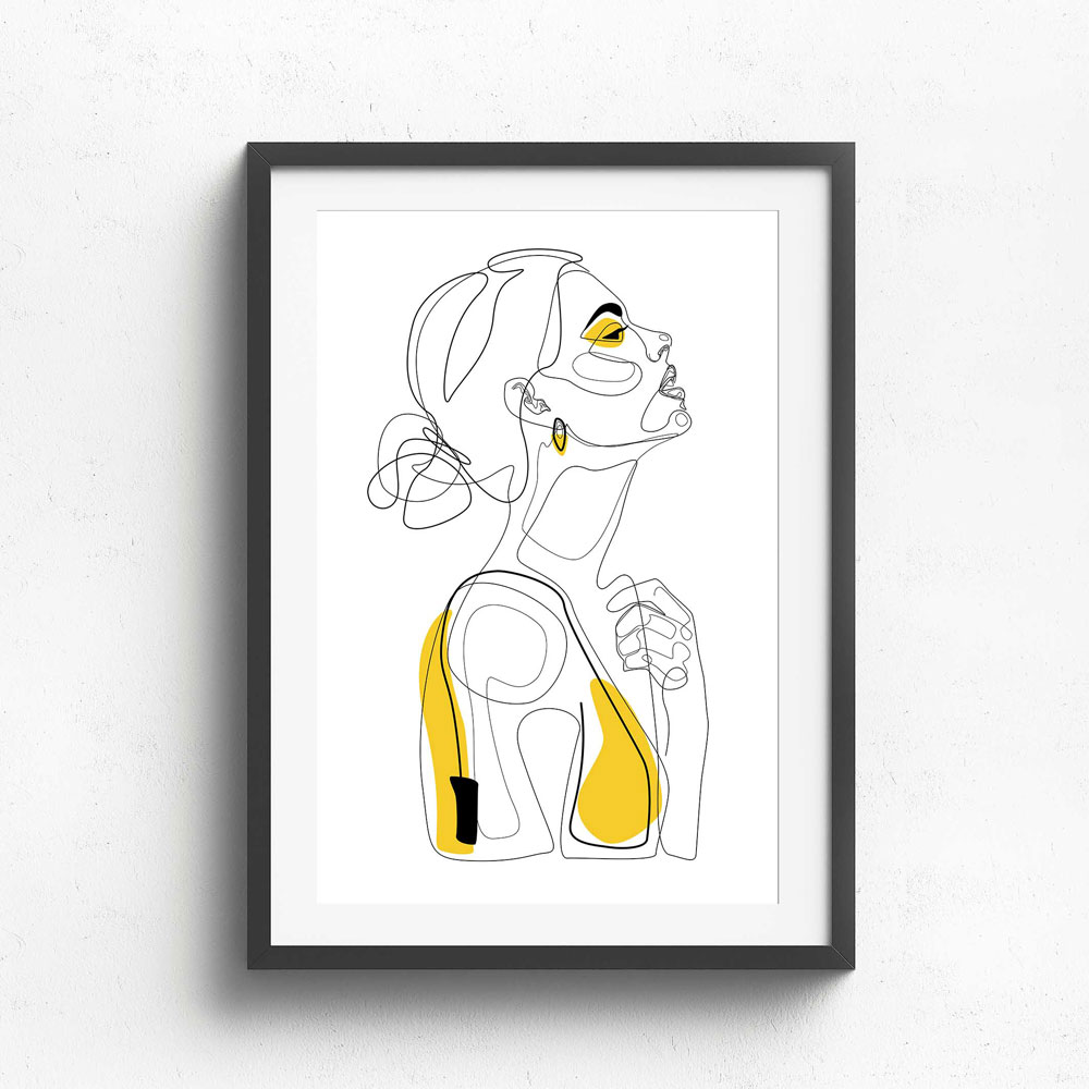 Wall Art Collection – Black and Yellow Lady