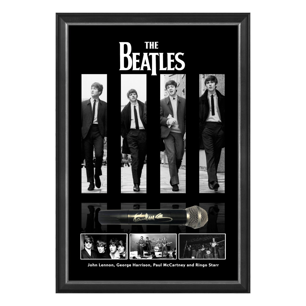 The Beatles Paul McCartney Signed & Framed Microphone Deluxe Disp...