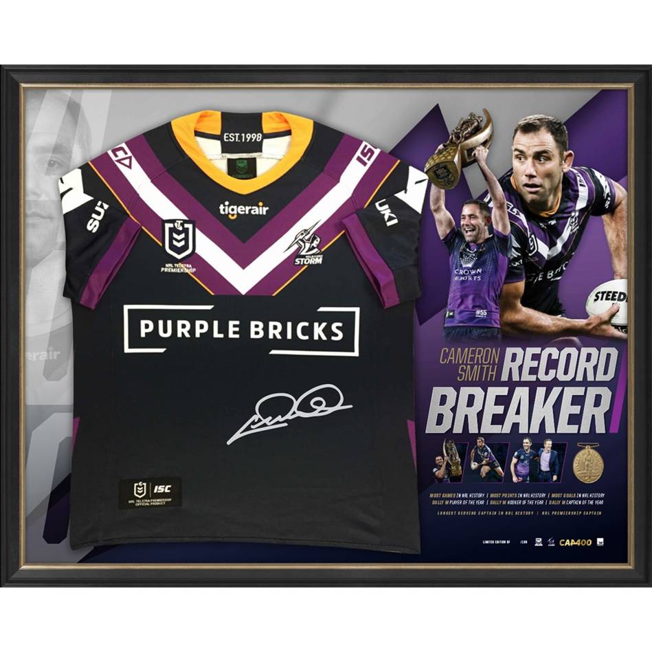 Melbourne Storm – Cameron Smith Signed “Record BreakerR...