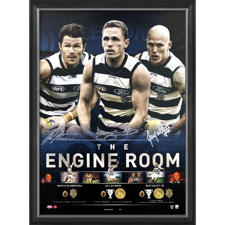 Geelong Cats – “The Engine Room” Autographed Print &...
