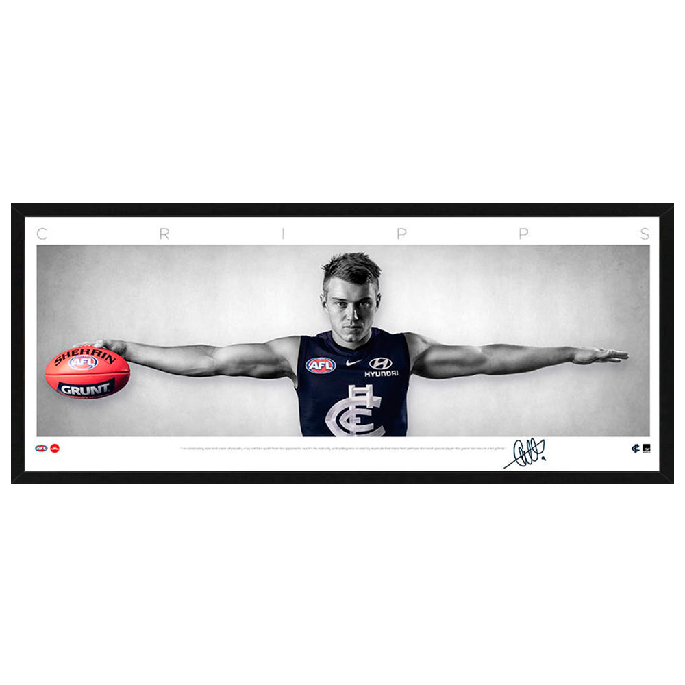 AFL – Carlton Blues- Patrick Cripps Framed Mini Wings Lithograph