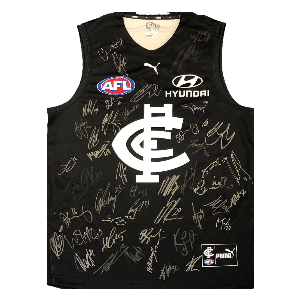 Carlton Blues 2020 Team Signed Guernsey Taylormade Memorabilia