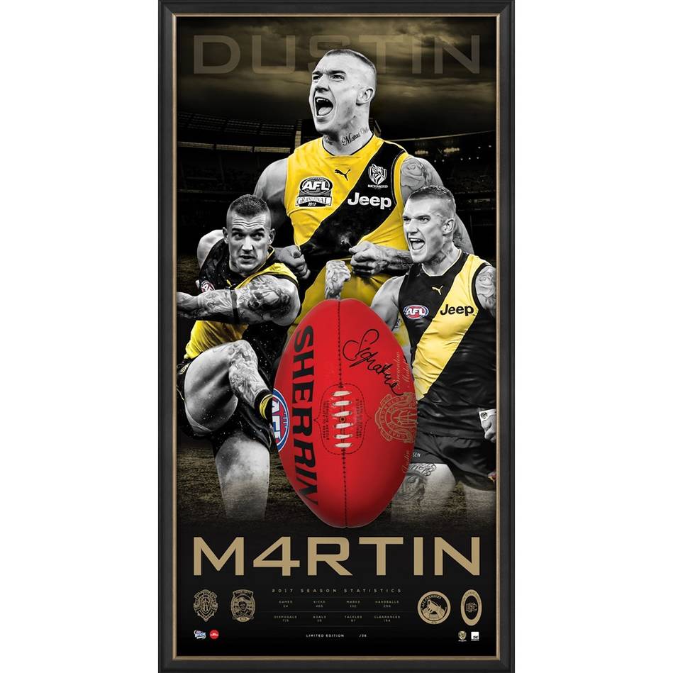 Richmond Tigers – Dustin Martin Signed & Framed 2017 Brownlow M...