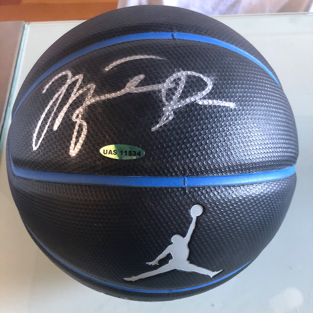 signed michael jordan basketball