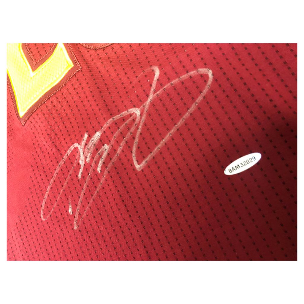 Lebron James Autographed and Framed Maroon Cavs Jersey