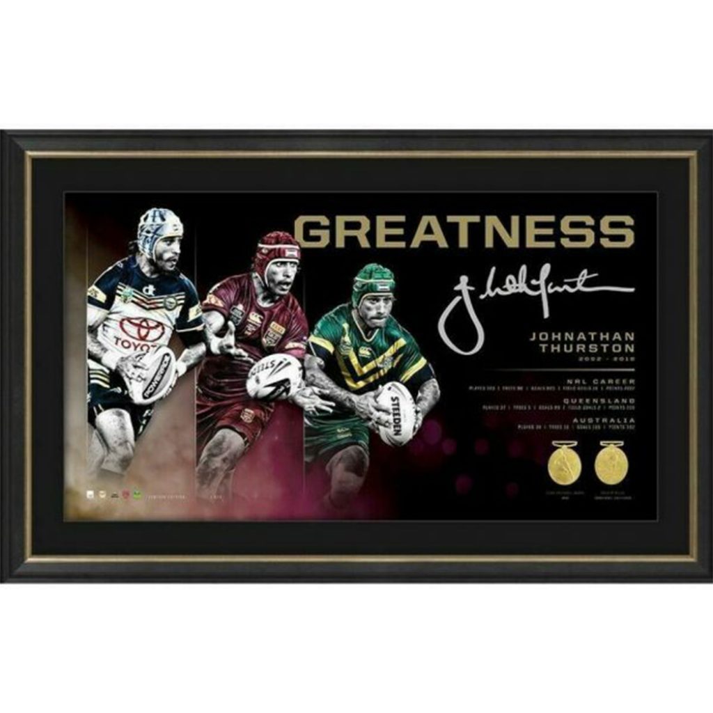 North Queensland Cowboys - Johnathan Thurston Signed & Framed 'Pride of the  North' 25 Year Anniversary Limited Edition Jersey