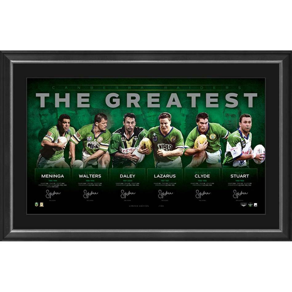 Canberra Raiders Signed Framed Limited Edition 'The Greatest