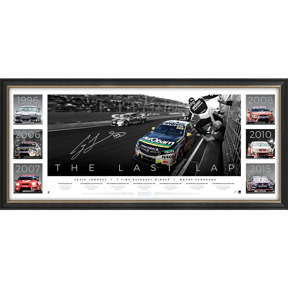 V8 Supercars – Craig Lowndes Signed and Framed Deluxe ‘Las...