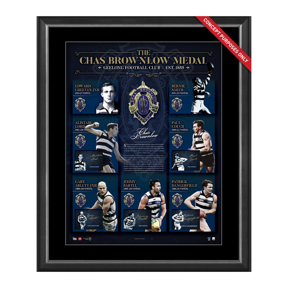 Geelong Cats – Brownlow Medal History Signed and Framed Limited ...