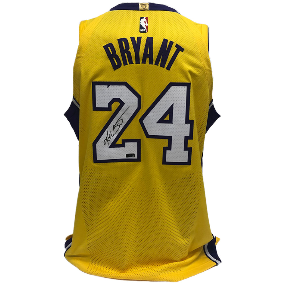 Kobe Bryant Hand Signed Panini Nike Authentic Gold Lakers Jersey
