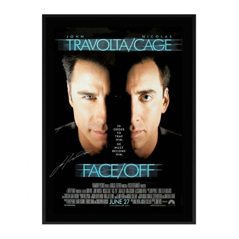John Travolta Signed & Framed Face/Off Movie Poster Taylormade