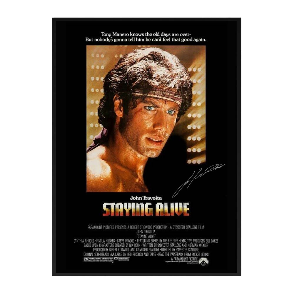 John Travolta – Signed & Framed Staying Alive Movie Poster