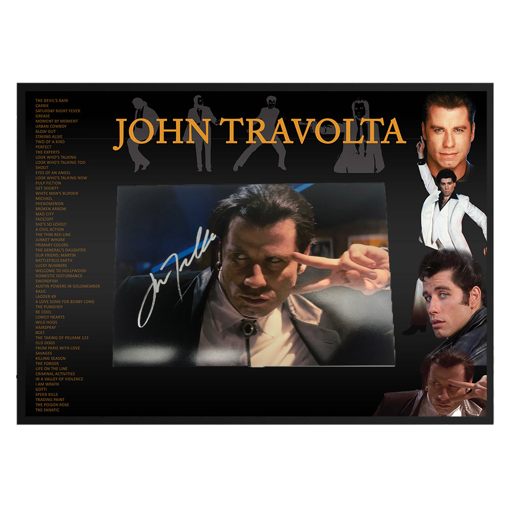 John Travolta – Pulp Fiction #2 Signed and Framed Photograph Dis...