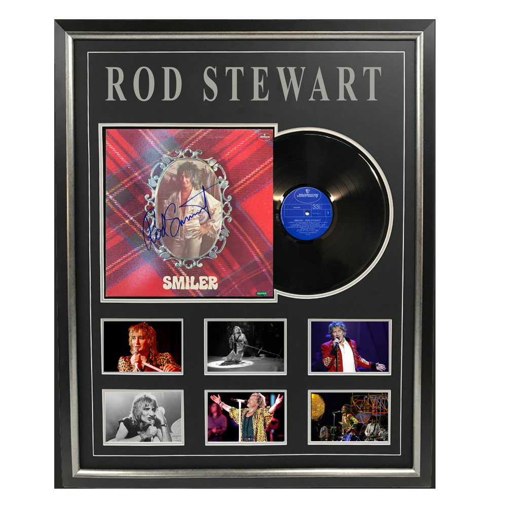 Music – Rod Stewart – Smiler Signed & Framed Album Co...